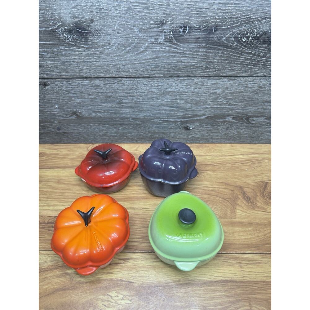 LE CREUSET Mini Cocotte Stoneware~ Set of 4 - Picture 2 of 9